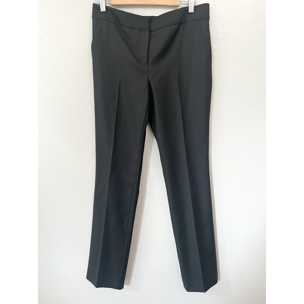 Tory Burch Women's Size 8 Black Wool Blend Straight Leg Dress Pants 34